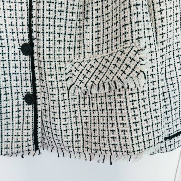 NWT vintage Lane Bryant tweed boucle blazer jacket pink black white size 16 - Picture 4 of 8